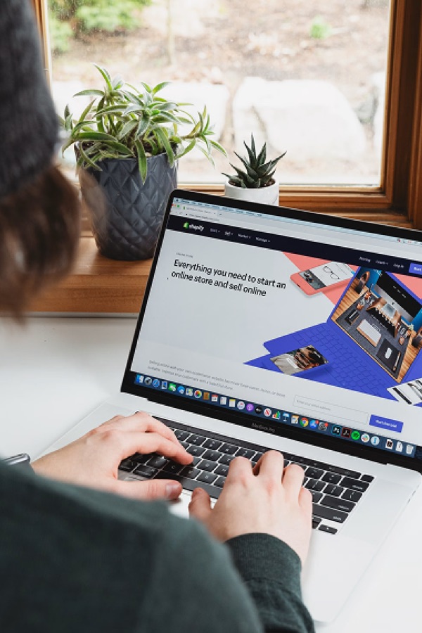 An ecommerce owner setting up an online store